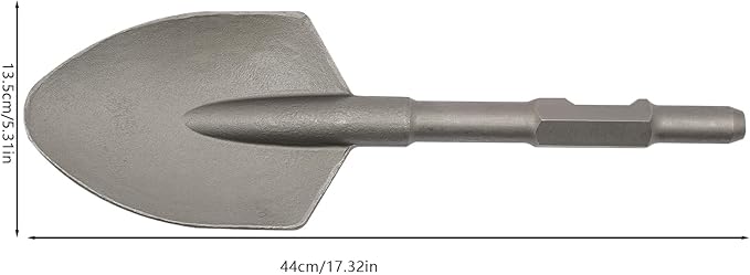Clay Spade, 17.3" x 5.3" Steel Drill Shovel Bit,1-1/8 in Hex Shank Chisel Bit with Carrying Case, for Digging in Gardening, Backyard Landscaping on Clay Gravel Soil Sandstone