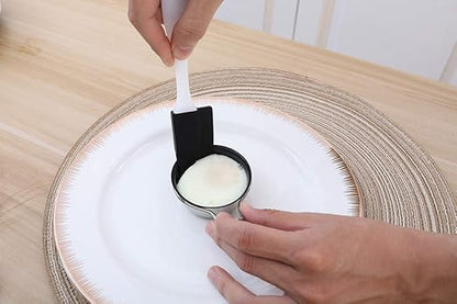 Egg Poacher Pan - Stainless Steel Poached Egg Cooker  Perfect Poached Egg Maker  Induction Cooktop Egg Poachers Cookware Set with 6 Nonstick Large PFOA FREE Egg Poacher Cups and Silicone Spatula