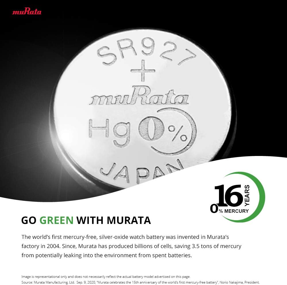 Murata 392/384 Battery SR41/W/SW 1.55V Silver Oxide Watch Button Cell (5 Batteries)