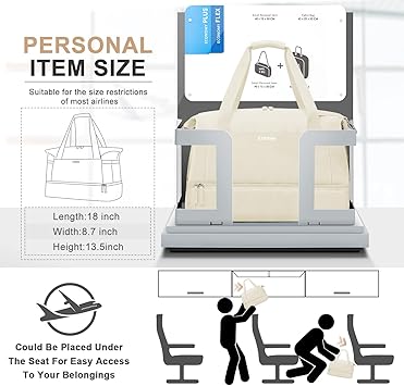 ETRONIK Gym Bag for Women, Personal Item Travel Bag with Shoes Compartment, Weekender Overnight Duffel Bag with Wet Pocket  USB Charging Port, Carry On Bag for Women, Travel, Gym, Weekend (Beige)