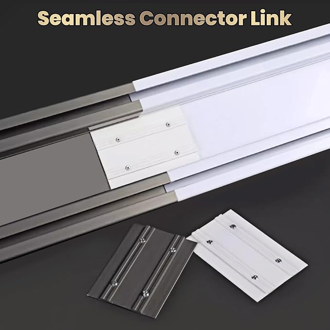 Silent Double Curtain Track Ceiling Mounted, Heavy-Duty Aluminum Room Divider Rails Bedroom/Living/Window/Hotel Drop Ceiling Curtains Tracks Easy Install?White, 3m(9.8ft) ?
