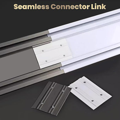 Silent Double Curtain Track Ceiling Mounted, Heavy-Duty Aluminum Room Divider Rails Bedroom/Living/Window/Hotel Drop Ceiling Curtains Tracks Easy Install?White, 3m(9.8ft) ?