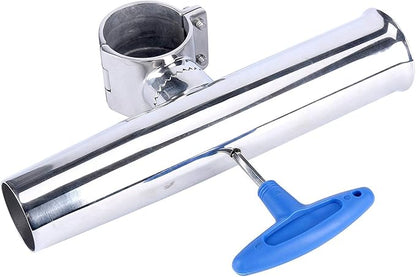 Amarine Made 2 Pack of Stainless Steel Tournament Style Rod Holder,Transom Mounted,Wall Mounted,Top Mounted - Angle Adjustable for Rail 1-58" to 2"