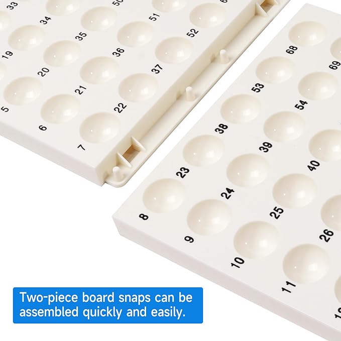 GSE Games  Sports Expert Bingo Master Board for 78" Balls, White Calling Board for Bingo Game, Great for Parties, Large Groups, Family Game Nights