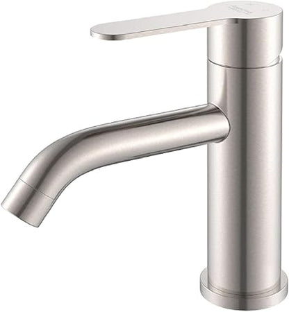Bathroom Sink Faucet, Single Handle Bathroom Faucets for Sink 1 Hole, Stainless Steel Bath Faucet, Modern Vanity Laundry Utility Faucet, Brushed Nickel Bathroom Faucets llaves para lavamanos de bano