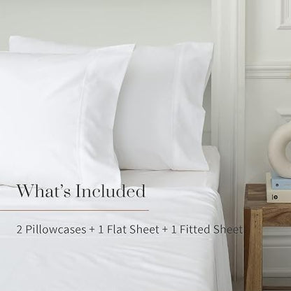 Everspread Bed Linen Set, (4 Piece Sheet Set), King Size, White. Ultra-Soft  Breathable. Luxury Bedding. Deep Pockets - Fits Mattresses up to 16 inches. Wrinkle  Fade Resistant
