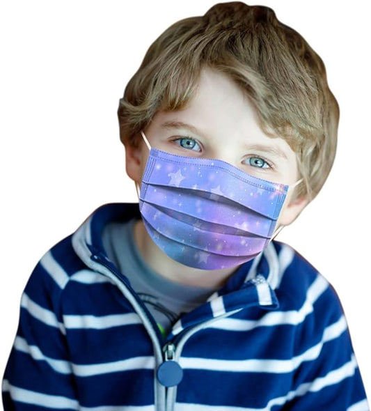 50 Pcs Kids Disposable Face_Masks,Printed Facemasks for Children Back to School