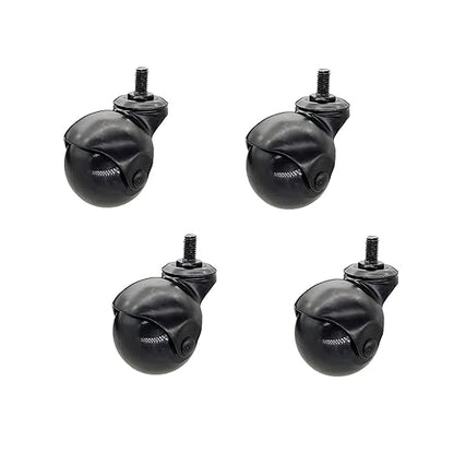 4pcs Caster Wheels, Swivel Plate Ball Casters Set of 4, Antique Furniture Casters Brass, Heavy Duty, Office Chair Caster(Black 1.5'')