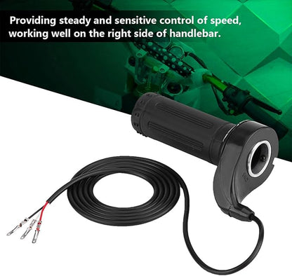 Full Twist Throttle Ebike Throttle 22.5mm  0.88in Universal Electric Scooter Throttle with 3 Wires for Electric Scooters, Bicycles, Pocket Bikes, Mini Choppers and Go Karts