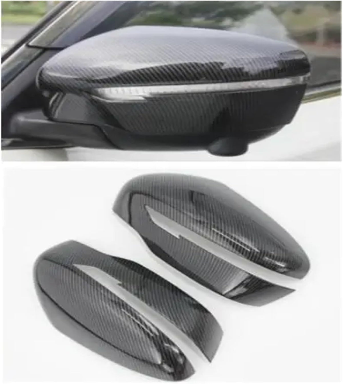 Car Rearview Side Door Turning Mirror 2016 2017 2018 2019 2020 2 Pcs?Compatible For Nissan Qashqai X-Trail Murano(Carbon fiber)