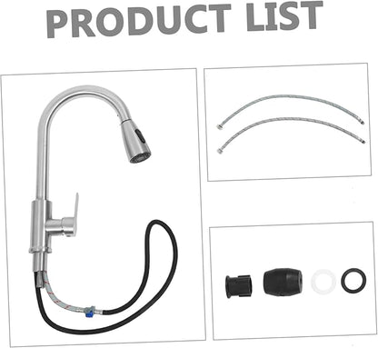 Stylish Single Hole Kitchen Faucet Pull Out Swivel Tap Mixer 304 Stainless Steel Easy to Clean Modern Brass Streamspray Mode for Twin Drainer Sinks