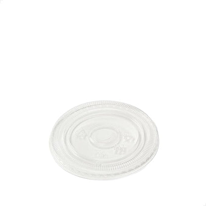 TOSSWARE NATURAL Flat Lid With Straw Slot Set of 50 - Plant Based 96mm Lids for Cold Cups - Plastic Alternative Straw Lids - Clear Flat Lids - Fits 10, 12, 16, 20  24oz Cups