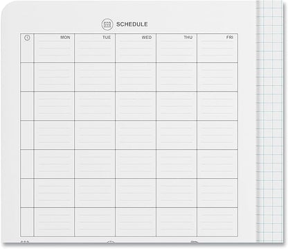 Universal Quad Rule Composition Book, Quadrille Rule (4 sq/in), Black Marble Cover, (100) 9.75 x 7.5 Sheets