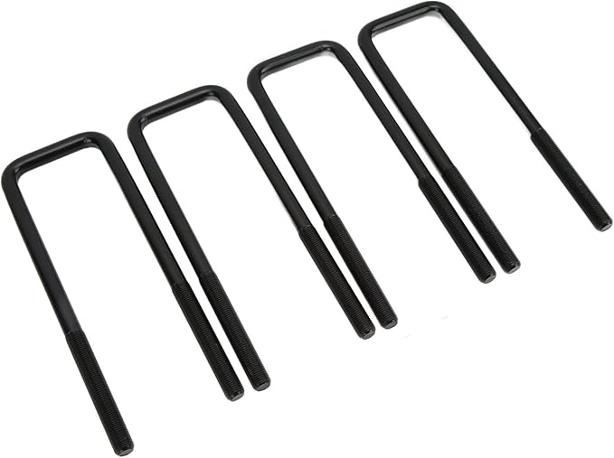 Rear Suspension U Bolt, 10in Black Steel Rear Axle U Bolts Heavy Duty Bend U Bolts Replacement for 1500