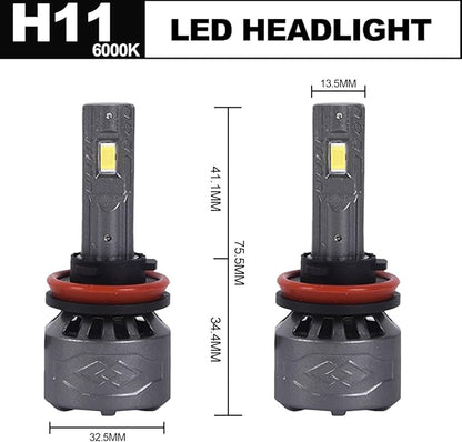 TOPAZ H11 LED Driving Fog Bulbs, 6000 K, brighter white light, Plug and Play daytime running light, replacement bulbs for cars, trucks, SUVs (pack of 2)