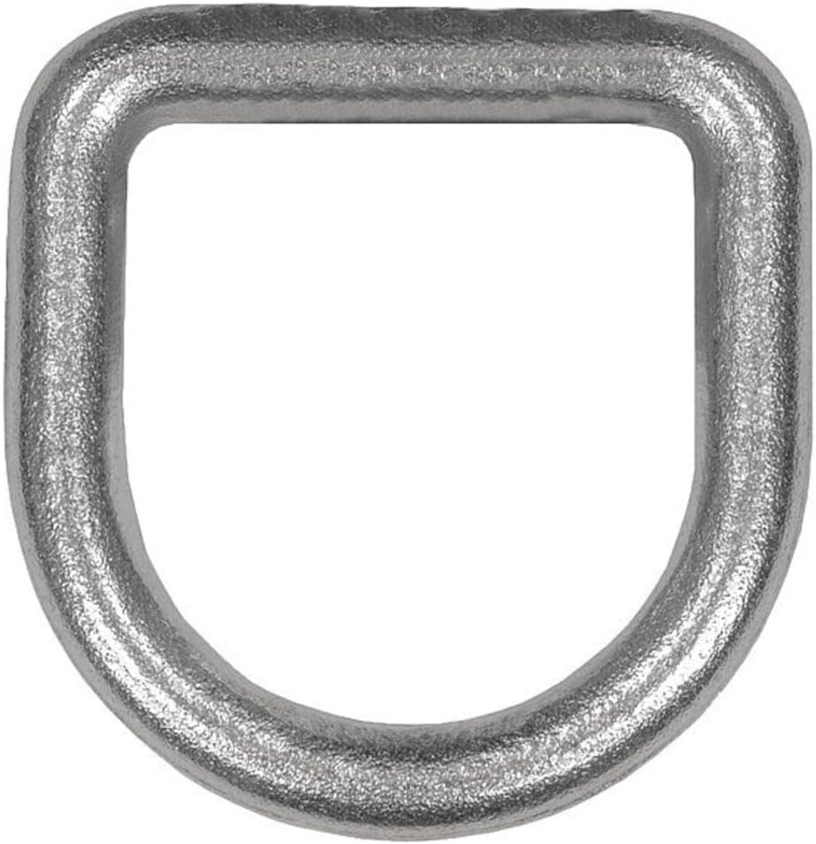 Buyers Products D-Ring: 3/4 in Ring Dia., 25,000 lb Capacity GVW, 9,120 lb Working Load Limit, White Zinc-Plated D-Ring