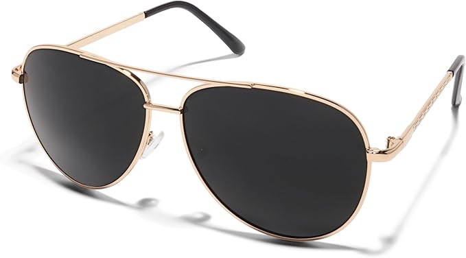 ShadyVEU Oversized Super Dark Fashion Designer Aviator Metal UV400 Mens Womens Sunglasses