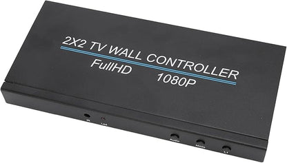 Video Wall Controller, 1x1 2x2 1x2 1x3 1x4 2x1 3x1 4x1 4K HDMI Video Wall Processor, 80 Degree Rotation HDMI Splicing Display Processor for Home Office (US Plug)