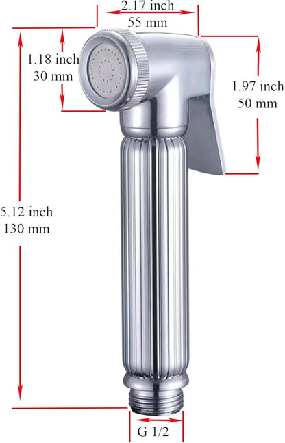 Metal Handheld Bidet Sprayer Toilet-Adjustable Water Pressure Control with Bidet Hose for Feminine Wash Bidet Faucets Sprayer for Kitchen and Toilet Cleaning