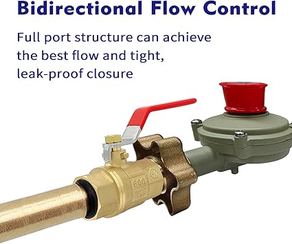 Brass 34" Full Port Ball Valve with Red Vinyl Handle, NPT Female x Female Thread,150 PSI WSP600 WOG (34"),1 pack