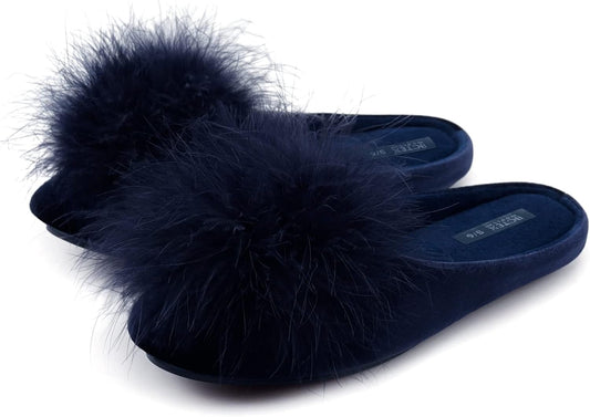 BCTEX COLL Women's Cozy Velvet Memory Foam House Slipper, Ladies Fuzzy Bedroom Slipper Non-slip Sole