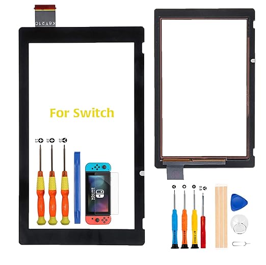 A-MIND for Nintendo Switch Touch Screen Replacement Parts,Front Glass Panel Only(Not for Switch Lite,Not LCD),with Free Tool Set  Screen Protector (Touch Screen)