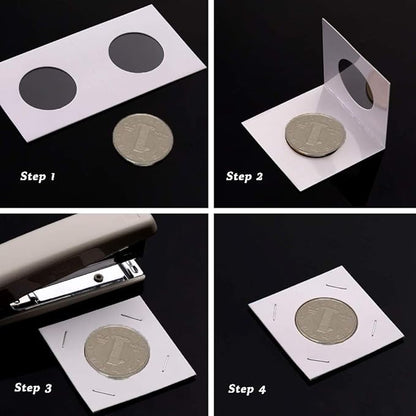 100 Pieces Cardboard Coin Flips 2x2 Holders Sleeves for All Coins Collection Supplies Currency Holder Storage for Pennies, Quarters, Stamp(40mm-100pcs)