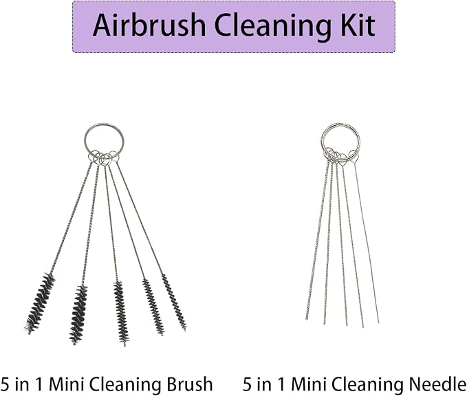 Joyangy 12 Pcs Airbrush Cleaning Kit with Needles and Brushes for Painting