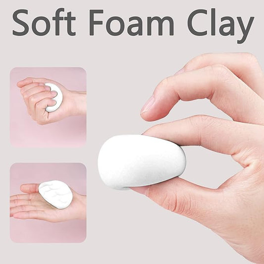 Cutedeer White Air Dry Clay, 1.1lb Foam Modeling Clay, Soft Squishy Molding for Kids Adults, Arts  Crafts Project Slime Supplies(1.1lb - 1 Pack, White)