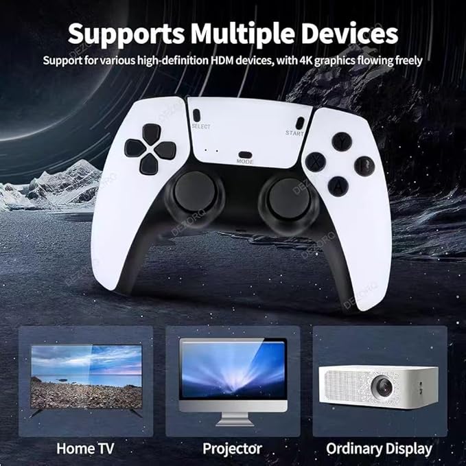 2 Pcs Wireless Retro Game Console, Gaming Stick 4k HDMI Output Built-in 40,000 Games 23 Emulators, 2.4GHz Wireless Controllers, Plug  Play Video Games with 128G TF Card for TV