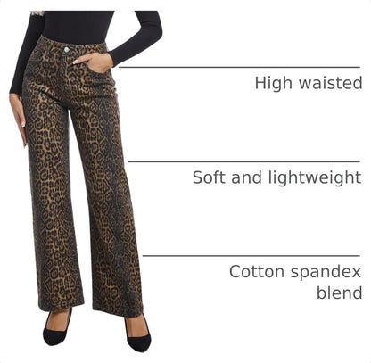ETTELO Women's Jeans Straight Leg Casual High Waisted Stretch Trendy Black Pull On Jeans for Women