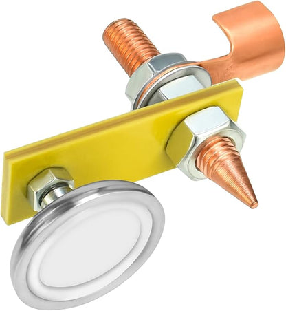 BAYTORY Upgrade Magnetic Welding Support Ground Clamp Tools, Welding Magnet Head Strong Magnetism Large Suction, Copper Tail Welding Accessories Stability Clamps