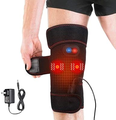 2-in-1 Arthritis Pain Relief Knee Brace, Heated Knee Support for Arthritis, Knee Heating Pad for Hot or Cold Therapy Keep Warm, Electric Wrap for Pain Relief and Massage