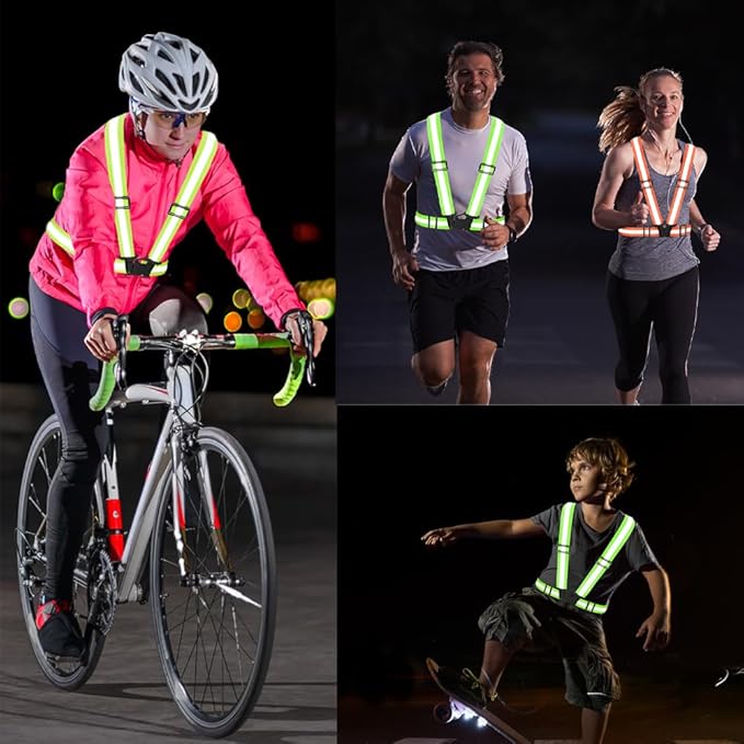 High Visibility Reflective Vest Safety Vest Running Reflective Gear Adjustable Reflective Vest for Walking,Jogging,Hiking,Night Cycling