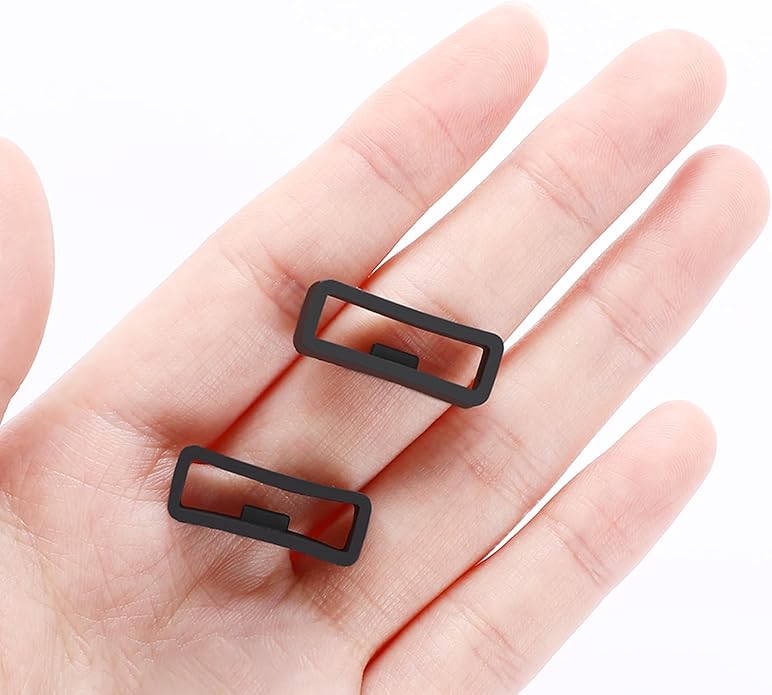 22mm Silicone Watch Band Loop, 6 Pack Universal Smart Watch Strap Fastener Rings Black Rubber Smartwatch Band Keeper Loop Replacement Parts Wristband Fastener Retainer Compatible with 22mm Wide Straps