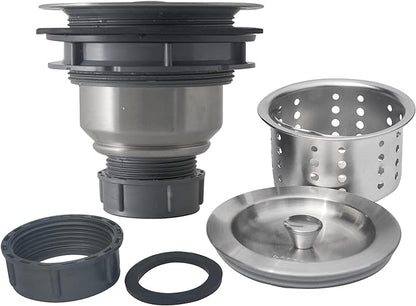 Sink Strainer Kitchen Sink Drain Assembly Kit 3-12 Inch with Kitchen Sink Drain Basket,304 Stainless Steel Sink Stopper  Cover Lid,Stainless Steel Brushed
