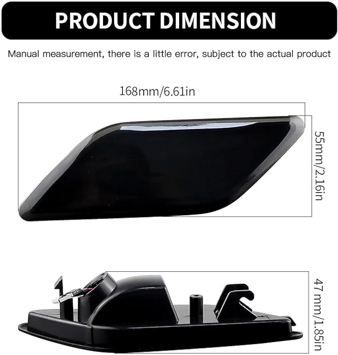 Side Marker Lights for Mercedes Benz E350 E550 E63 AMG Sedan Wagon 2010-2013, Dynamic Front Bumper LED Side Marker Lights