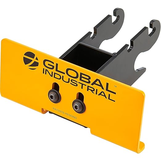 Global Industrial Pallet Jack Toe Guard Protector, Durable Steel Construction, High-Visibility Powder Coat Finish, 8-12"W x 3-12"H, Tool-Free Installation