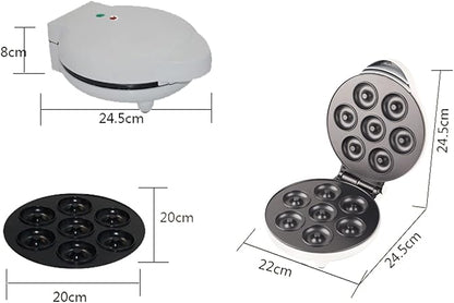 HEEPDD Mini Donut Maker, 7 Doughnuts Electric Donut Maker Machine with Non-stick for Breakfast Snacks Desserts