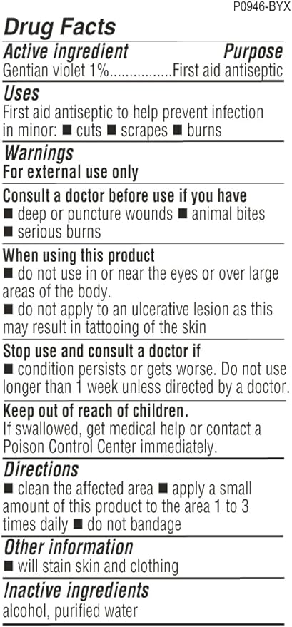 De la Cruz Gentian Violet - Violeta de Genciana - Tincture of Violet 1 First Aid Antiseptic, 1 FL OZ