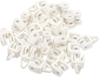 balacoo 50pcs Curtain Track Pulley Flexible Curtain Track Curtains Curtain Track Gliders Track Rollers Curtain Wheel rv Hitch Drapery Curtain Runner Plastic Roller Blind Wheeled