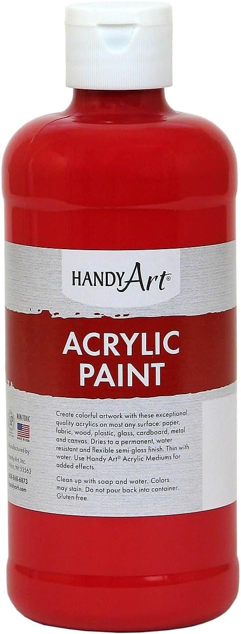 Handy Art Student Acrylic Paint 16 ounce, Brite Red