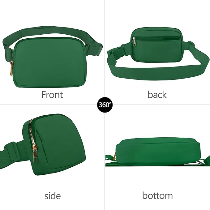 VOROLO Fanny Pack For Women And Men Crossbody Bag Belt Bag with Adjustable Strap Graduation Gifts Deep Green