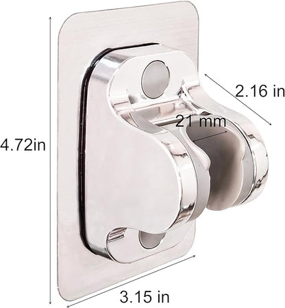 Lofekea Shower Head Holder, Adjustable Handheld Shower Holder Self Adhesive Shower Wand Holder Wall Mount Bracket Waterproof (1 Pack, Chrome Finish)