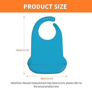 Adjustable Silicone Bibs for Adult, Washable Bib for Men Women with Crumb Catcher, Waterproof, blue (Blue)