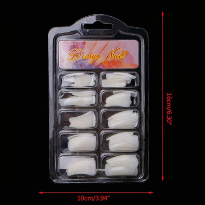 100Pcs Natural/Clear French Acrylic False Art Fingernail Full/Half Tips Box