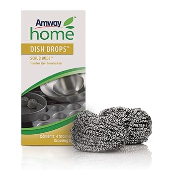 Amway Home Clean Scrub Buds Stainless Steel Scouring Pads 1 Box 4 Pcs
