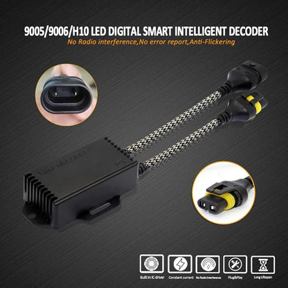 D-Lumina 90059006H10HB4 LED Canbus Decoder Anti Flicker Harness, Resistor Decoders Error Free, Computer Warning Canceller Capacitor, Pack of 2