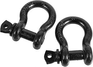 58-inch heavy duty stainless steel D-ring shackles, D-ring shackles, black vehicle hitch recovery shackle