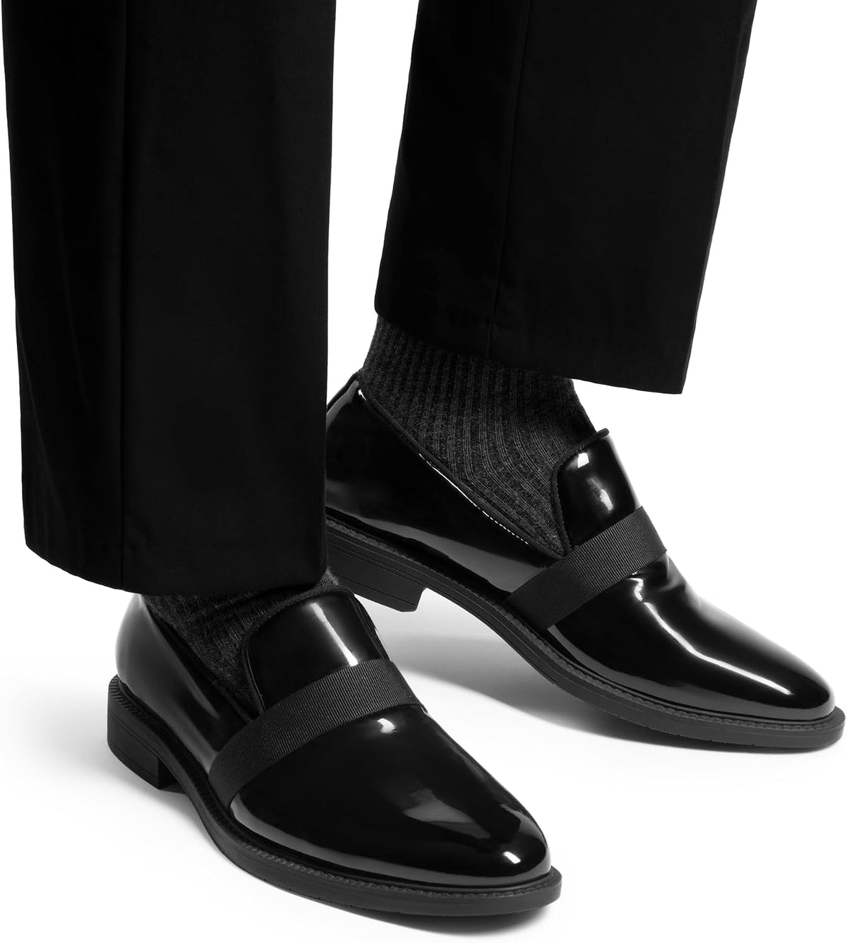 Men's Dress Tuxedo Shoe Slip-on Classic Patent Leather Loafers